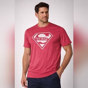 Nurse Superman Graphic T-Shirt Red Heather Unisex XL